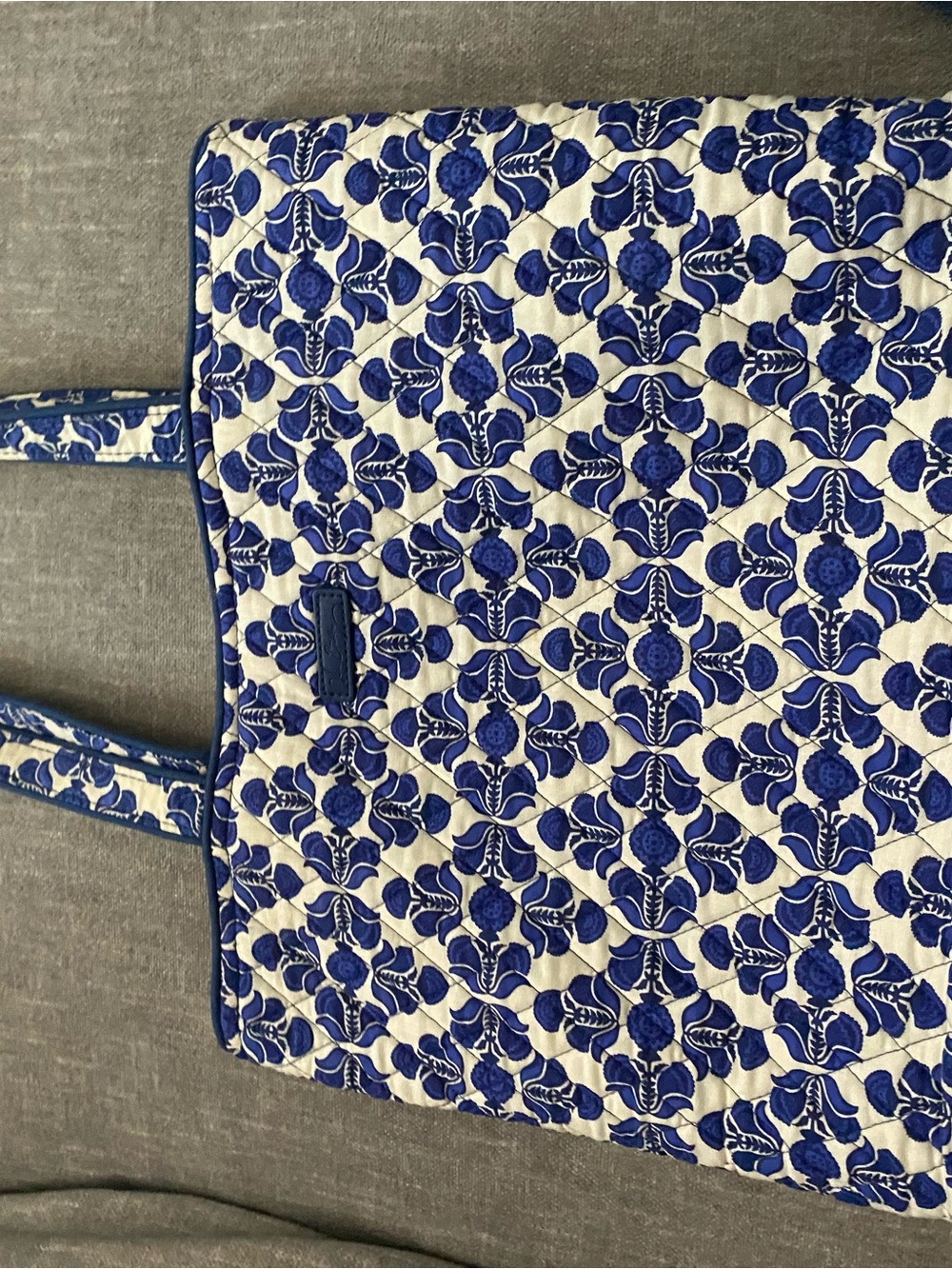 Vera Bradley Blue Floral Quilted Tote Bag and Wallet/Wristlet